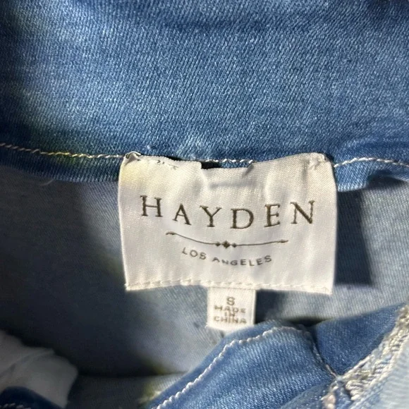 Hayden Los Angeles Denim Ruffle Skirt with Belt Sz S - Picture 6 of 11